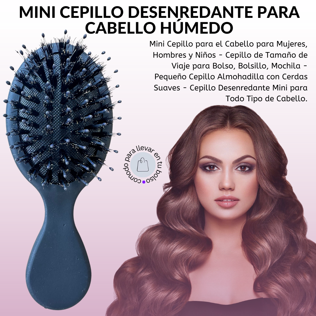 Cepillo de Viaje Anti-rotura para Cabello Fino, Grueso y Rizado